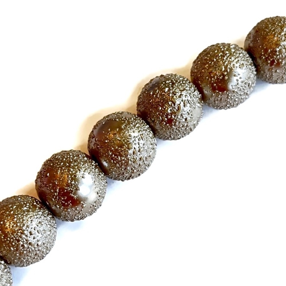 🔥$1 Clearance Pink Champagne Matte Pearlized Glass Round Beads 14mm (12)